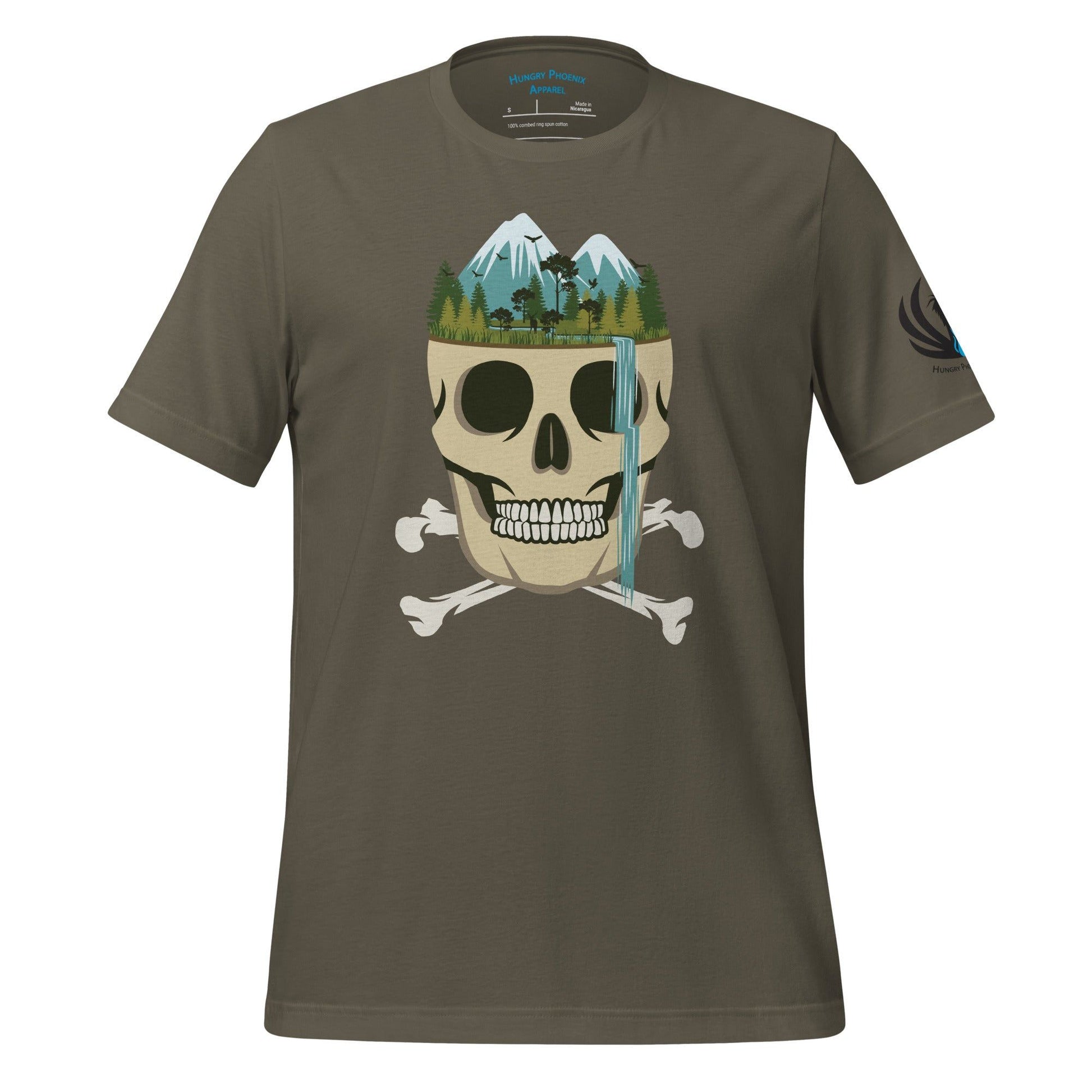 Skull Waterfall Unisex t-shirt ,   |  Hungry Phoenix Apparel