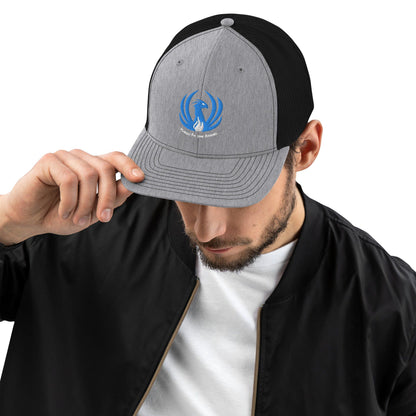 Hungry Phoenix Trucker Cap Blue ,  Heather Grey / Black  |  Hungry Phoenix Apparel