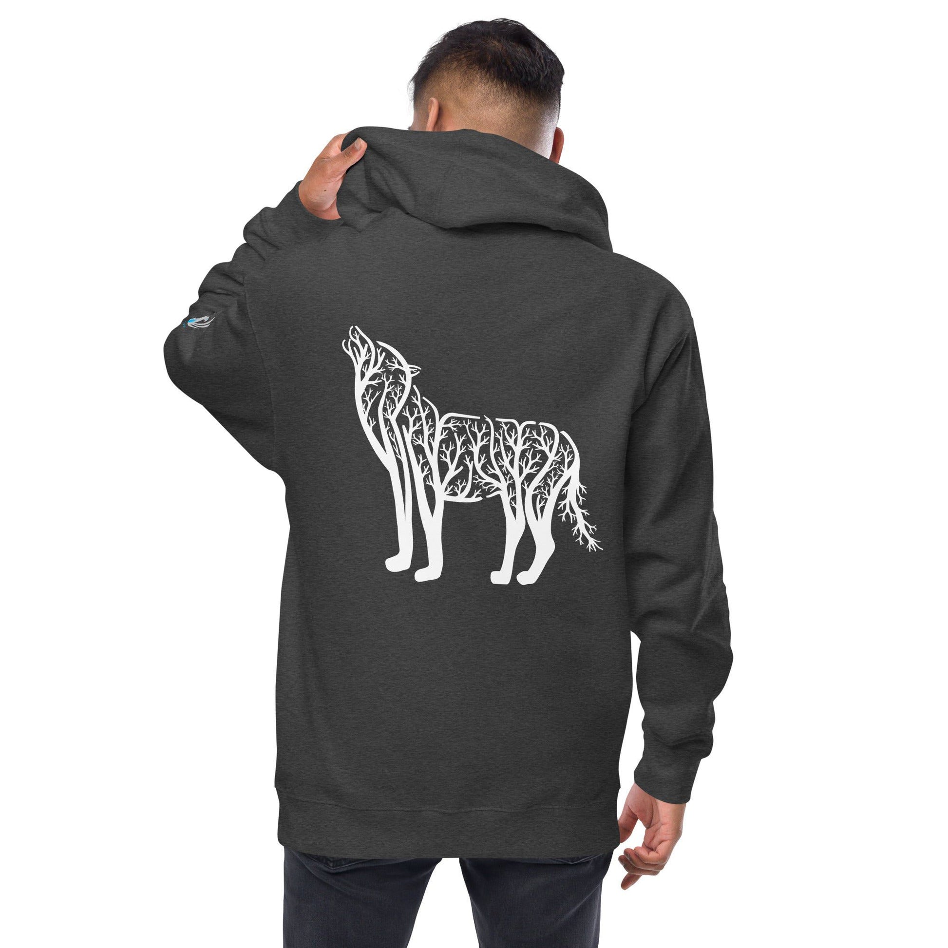Forest Wolf hoodie ,  Charcoal Heather / 2XL  |  Hungry Phoenix Apparel