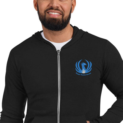 Hungry Phoenix Full-Zip Hoodie (Unisex) ,  Solid Black Triblend / 2XL  |  Hungry Phoenix Apparel